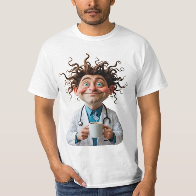 Crazy Doctor Coffee Lover Tee (Framsida)