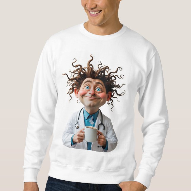 Crazy Doctor Coffee Sweatshirt (Framsida)