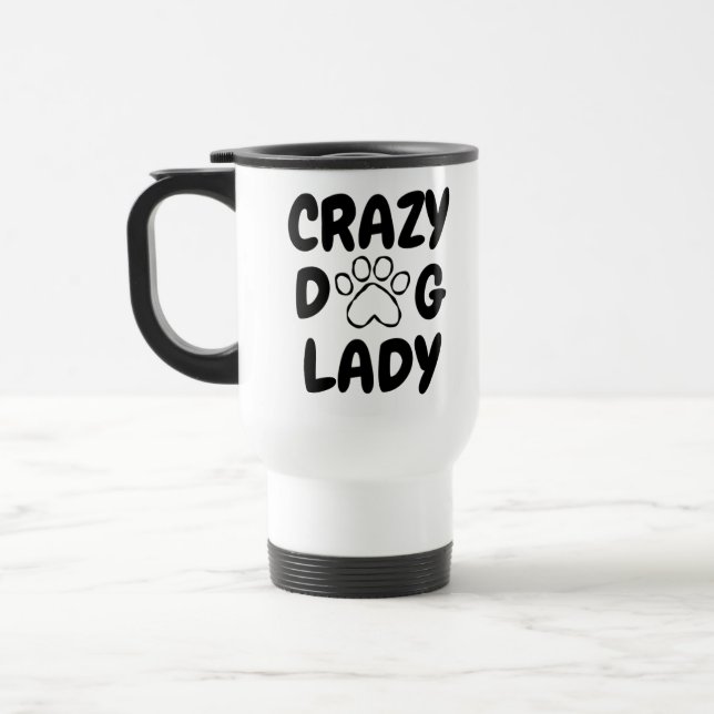 Crazy Dog Lady Stainless Steel Travel Mug Resemugg (Vänster)