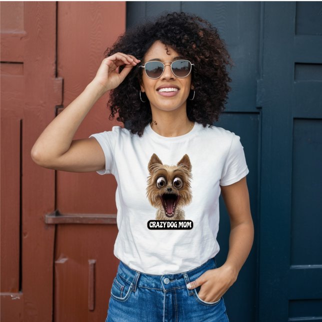 Crazy Dog Mom - Galen Hund T-Shirt (Skapare uppladdad)