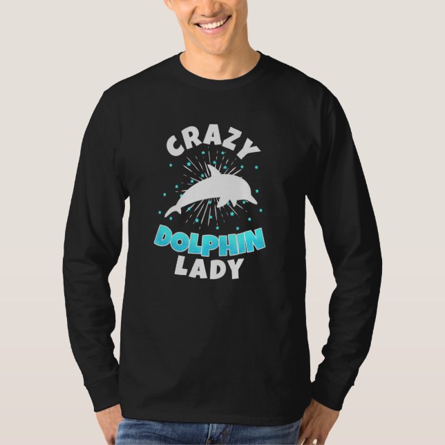 Crazy Dolphin Dam Fish Ocean Animal Fisherman Wom T Shirt (Framsida)
