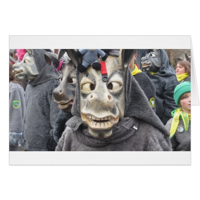 Crazy Donkey Mask Hälsningskort (Framsidan Horizontal)