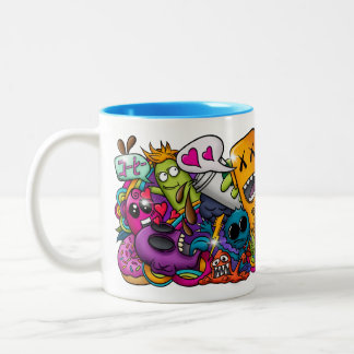 Crazy Doodle Tecknad Coffee Mugg