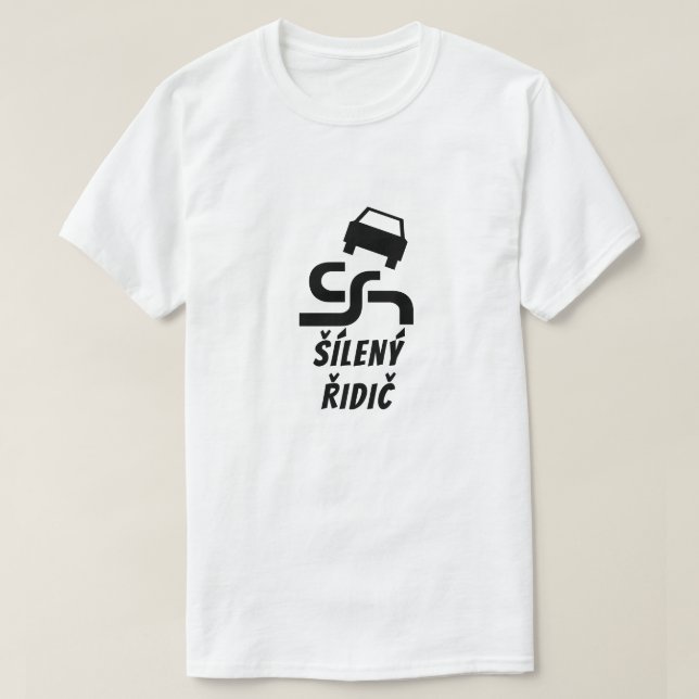 Crazy driver tjeckiska t shirt (Design framsida)