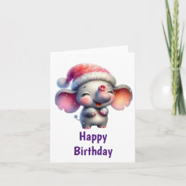 Crazy Elephant Birthday Kort