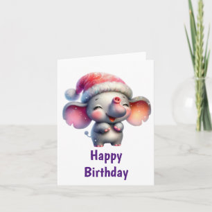 Crazy Elephant Birthday Kort