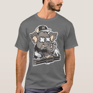 Crazy Elephant DJ Techno Music Bass Dancing T Shirt