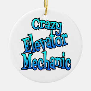 Crazy Elevator Mechanic Julgransprydnad Keramik