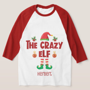 Crazy elf-familjens matchande julomsutrustning i n t shirt