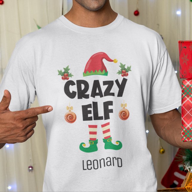 Crazy elf-familjens matchande julomsutrustning i n t shirt (Skapare uppladdad)