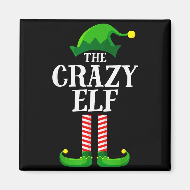 Crazy Elf Matching Family Group Christmas Party Py Magnet (Framsidan)