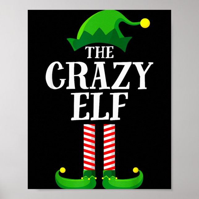 Crazy Elf Matching Family Group Christmas Party Py Poster (Framsidan)
