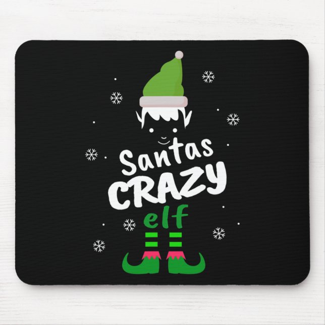 Crazy Elf Santas Elf Funny jul Elf Matching Musmatta (Framsidan)