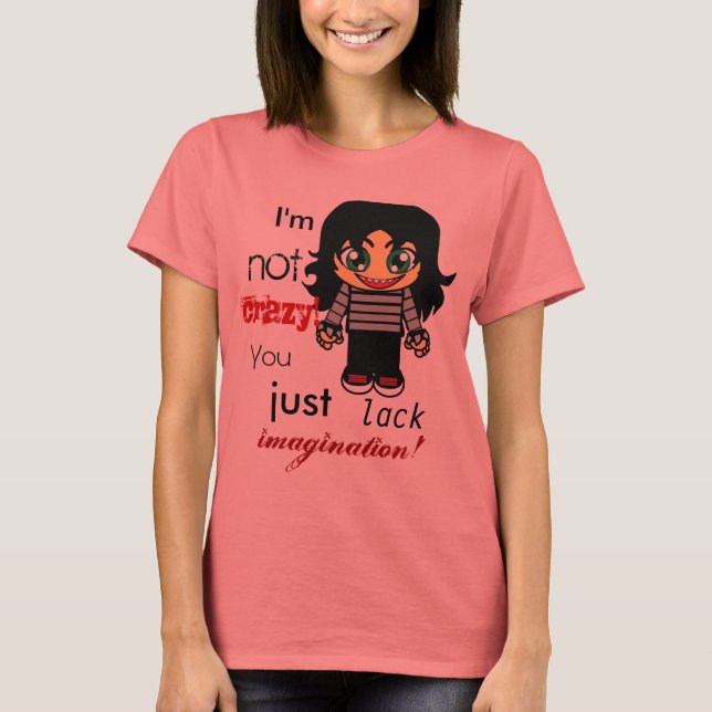 Crazy Emo Girl Tee Shirt (Framsida)
