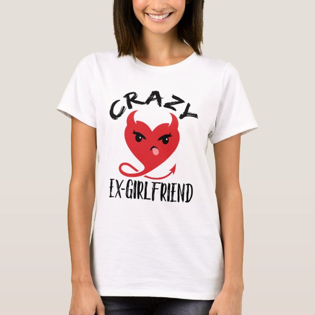 Crazy Ex-Girlkompis Funny Djävulen Red Heart T Shirt (Framsida)
