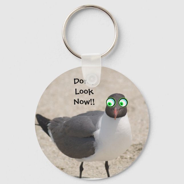 Crazy Eyed Sea Gull Nyckelring (Framsida)