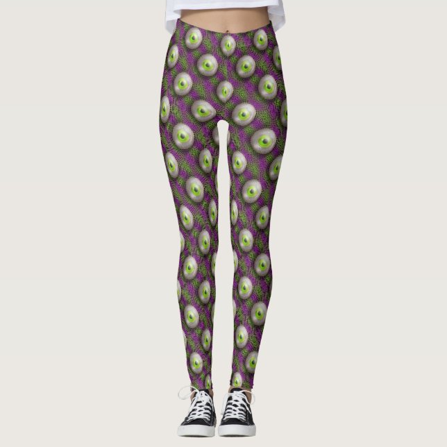 Crazy Eyes Planet M13 Grafiskt Tryck Leggings (Framsida)
