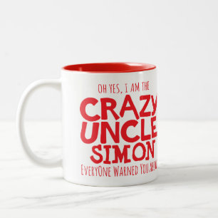 Crazy farbror Warning Custom Name mugg