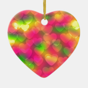 Crazy Färg, Hearts Bokeh-Heart Ornament