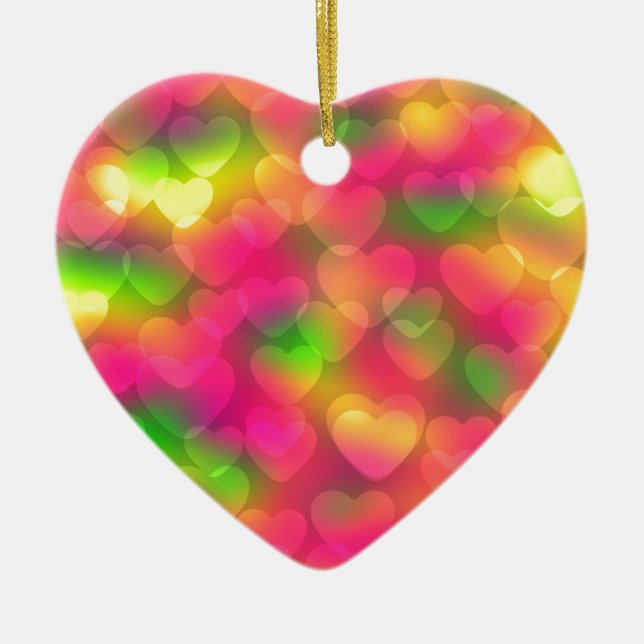 Crazy Färg, Hearts Bokeh-Heart Ornament (Framsidan)
