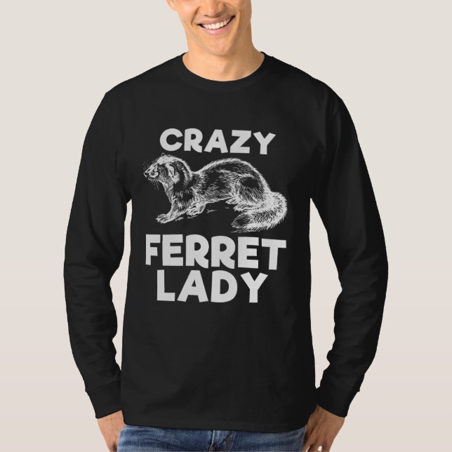 Crazy Ferret Lady   Animal  Kid T Shirt (Framsida)