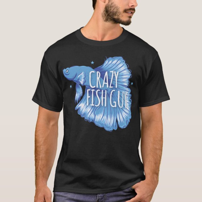 Crazy Fish Guy T Shirt (Framsida)