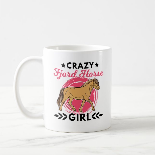 Crazy Fjord Horse Girl Kaffemugg (Vänster)