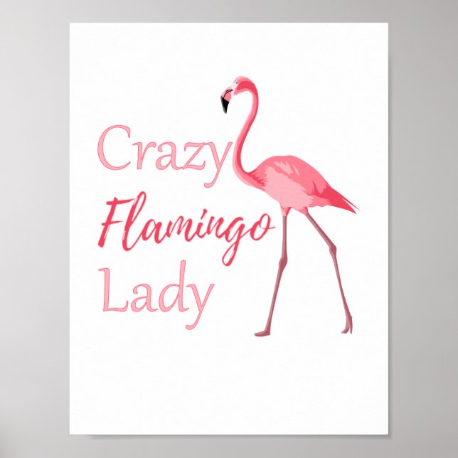 Crazy Flamingo Dam Funny Flamingo Poster (Framsidan)