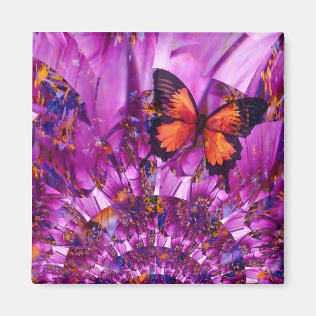 Crazy Flower Butterfly Magnet (Framsidan)