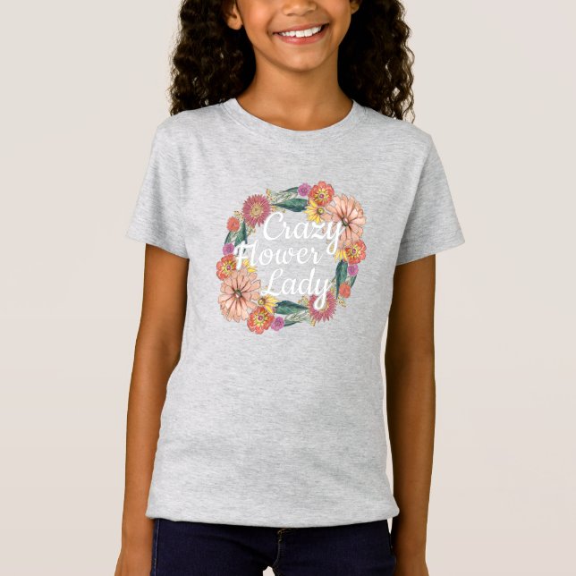 Crazy Flower Dam - Zinnia Gardener T Shirt (Framsida)