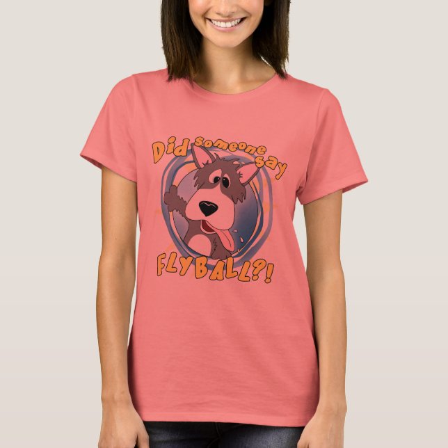 Crazy Flyball Hund Dam Ringer T-Shirt (Framsida)