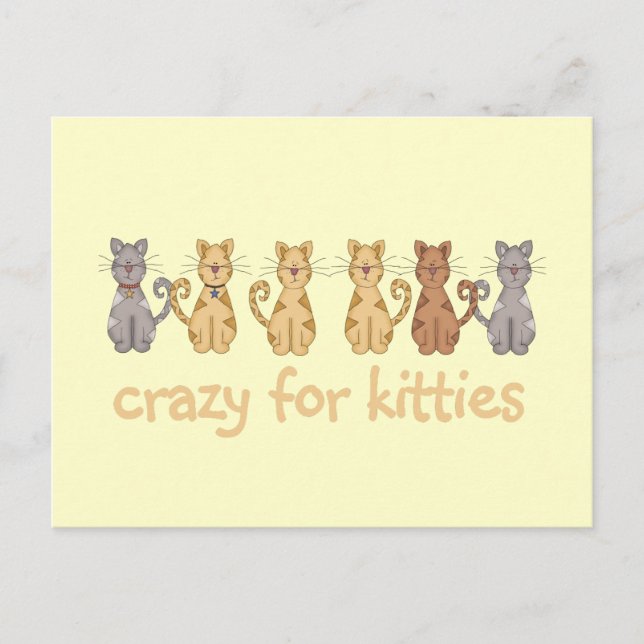 Crazy For Kattunge Tshirts and Gifts Vykort (Framsida)