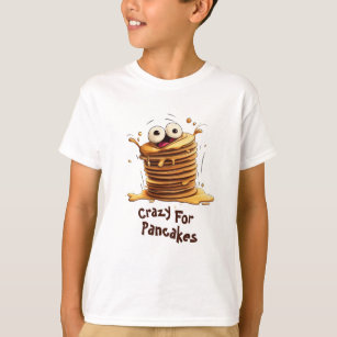 Crazy for Pancakes Tecknad T Shirt