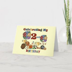 Crazy for Sports 2nd Birthday T-shirts and Gifts Kort