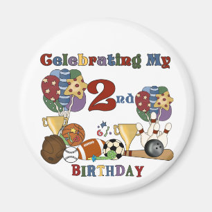 Crazy for Sports 2nd Birthday T-shirts and Gifts Magnet