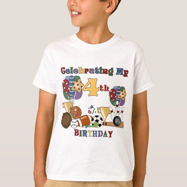 Crazy for Sports 4e födelsedagen T-shirts and Gift (Framsida)