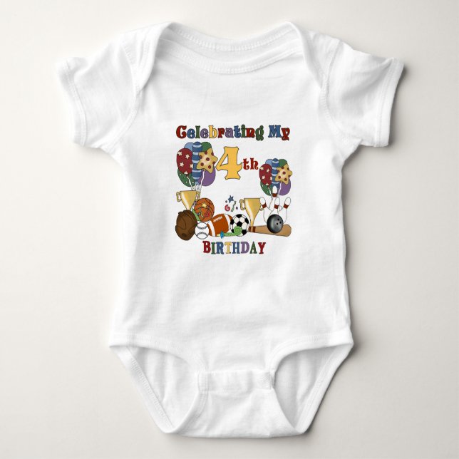 Crazy for Sports 4e födelsedagen T-shirts and Gift (Framsida)