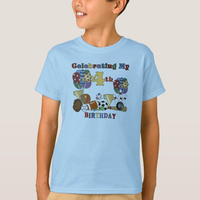 Crazy for Sports 4e födelsedagen T-shirts and Gift (Framsida)