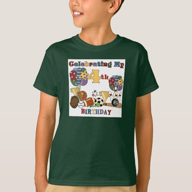 Crazy for Sports 4e födelsedagen T-shirts and Gift (Framsida)