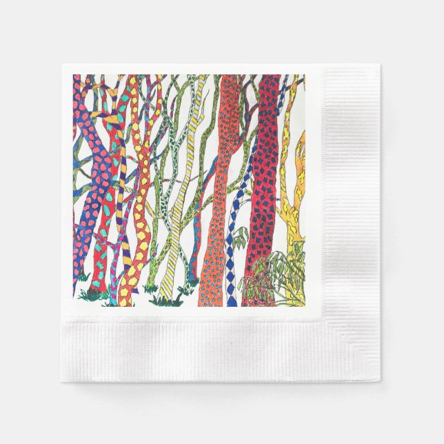 Crazy Forest lycklig färglös Pappersservett (Framsidan)