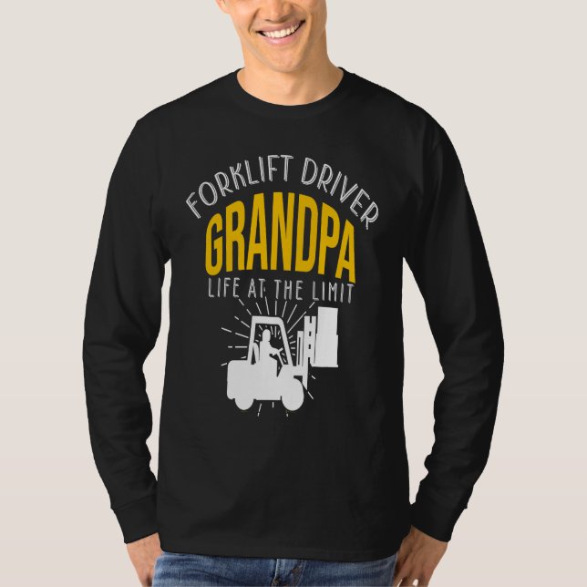 Crazy Forklift Driver Grandpa Accessories T Shirt (Framsida)
