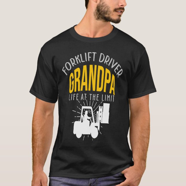 Crazy Forklift Driver Grandpa Accessories T Shirt (Framsida)