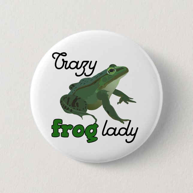 Crazy Frog Dam Frog älskare-gåvor Knapp (Framsida)