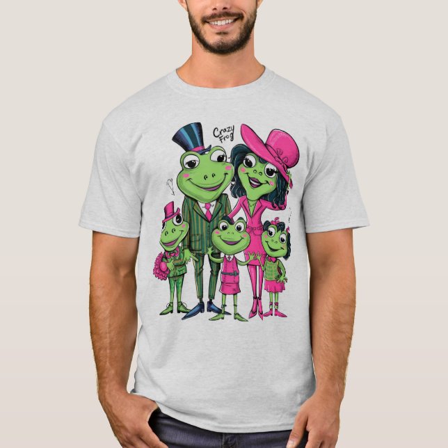 crazy frog familyt-shirt t shirt (Framsida)