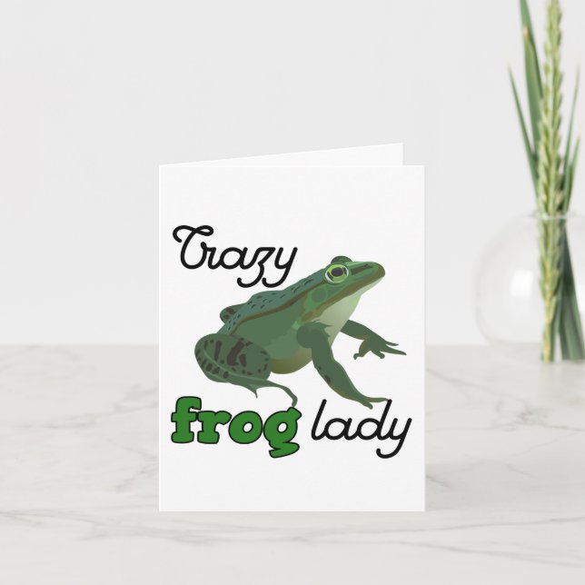 Crazy Frog Lady Frog lover gifts Kort (Framsida)