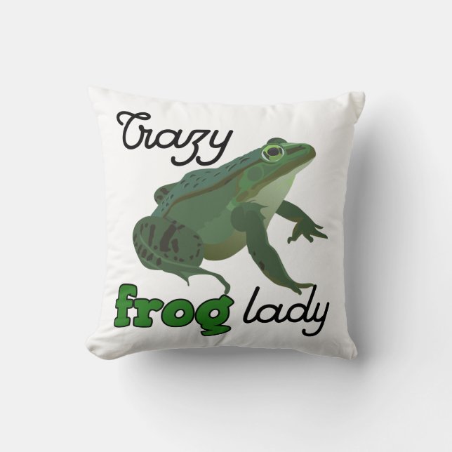 Crazy Frog Lady Frog lover gifts Kudde (Framsida)