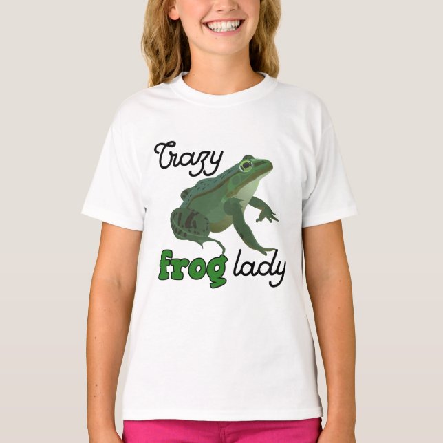 Crazy Frog Lady Frog lover gifts T Shirt (Framsida)
