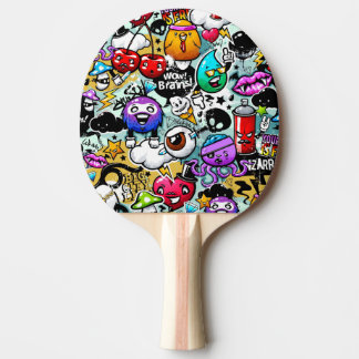 Crazy Fruits and Vegetables Graffiti Pingisracket