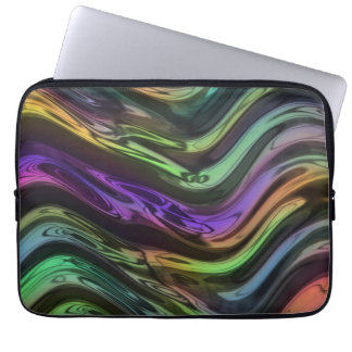 Crazy Funky Rainbow Ripple Vågar Art Mönster Laptop Fodral