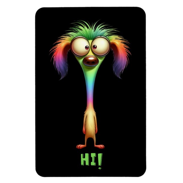 Crazy Funny Tecknad hund Magnet (Vertikal)